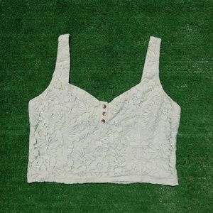 Mint Green Lace Crop Top